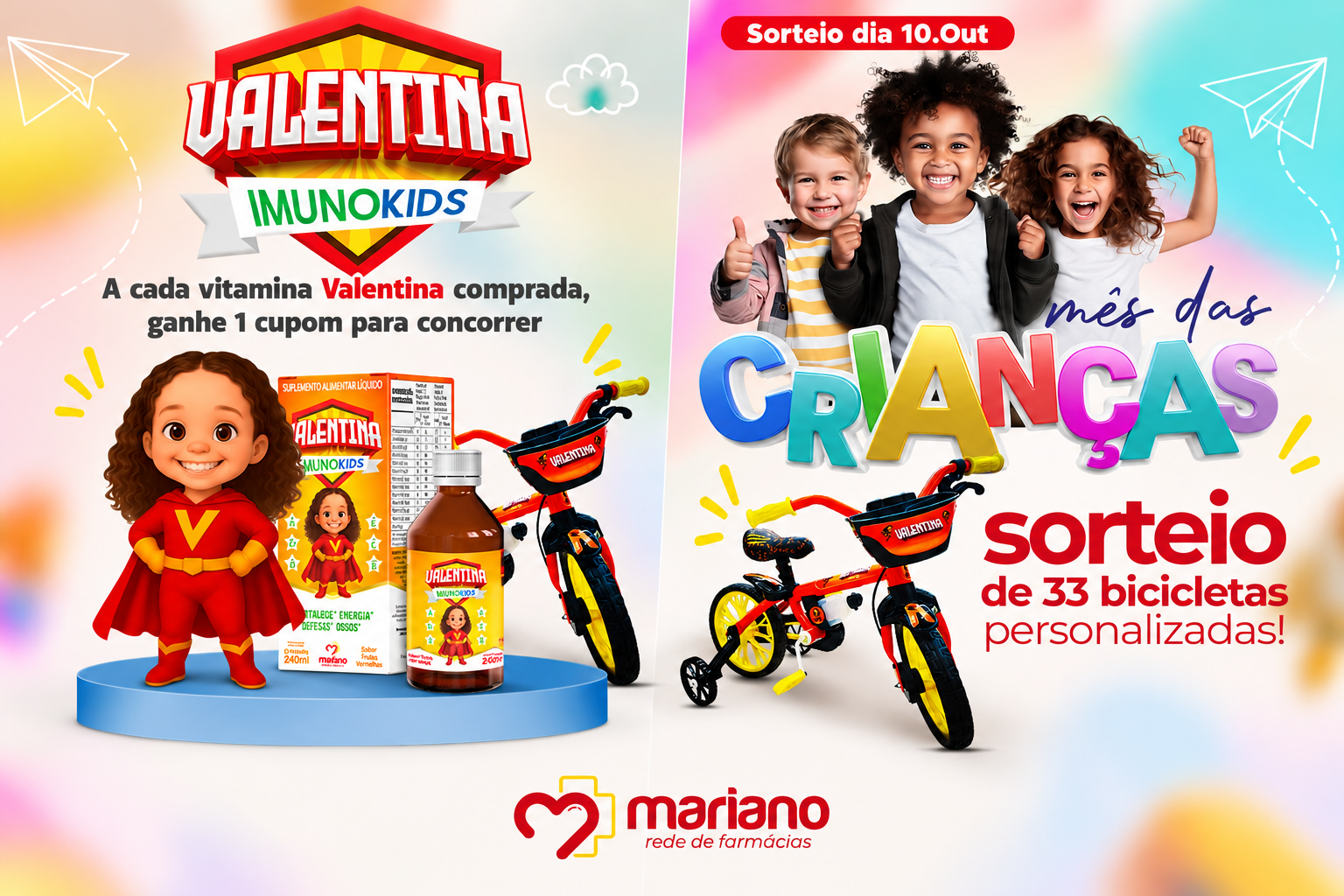 Promoção Valentina ImunoKids - Sorteio de 33 bicicletas